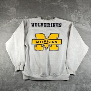 Vintage Michigan Wolverines Sweatshirt Mens Medium Gray Galt Crew Collegiate 90s